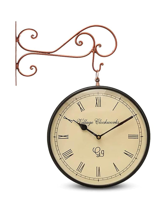 Copper Ross Gold Metal Railway Wall Clock