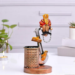 Metal Antique Guitar Pen Holder