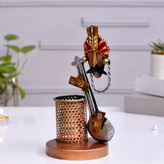 Metal Antique Guitar Pen Holder
