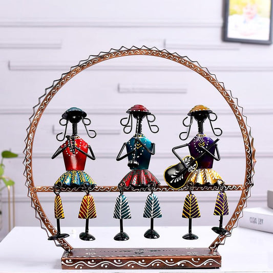 Metal Round Doll Musician For Table Top Decor Decorative Showpiece For Home