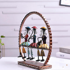 Metal Round Doll Musician For Table Top Decor Decorative Showpiece For Home