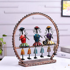 Metal Round Doll Musician For Table Top Decor Decorative Showpiece For Home