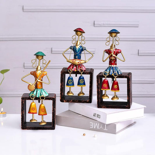 Metal Stool Lady For Table Top Decor Decorative Showpiece For Home|Office|Gift Item