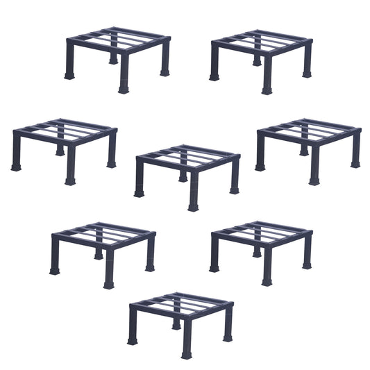 Black Premium Strong Flower Pot / Gamla Square Stand For Indoor And Outdoor Plants | Square Shape Thick And Strong Leg Set Of 8