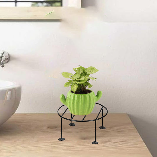 Black Metal Flower Pot/Plant Stand For Home Garden Balcony Living Room Decor (Black-Set Of 7)