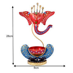 Handicrafted Labour Lady T-Lite pair with Ganesh T-Lite Combo (3 Pcs)