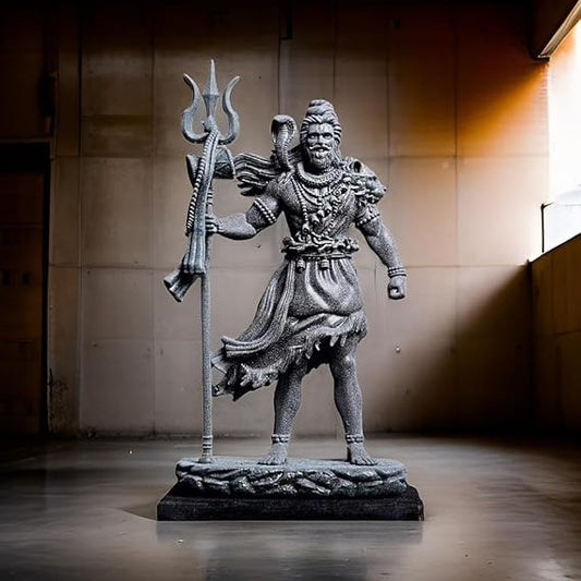 Standing Shiva Black Matte Finish Decorative Idol