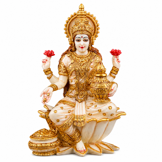 Goddess Lakshmi Idol | Hindu Spiritual Home Decor, Prosperity, Wisdom Murti