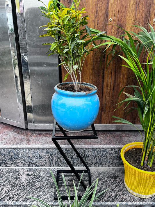 Black Metal Z Shape Metal Stand For Indoor And Outdoor Planters | Stand Strong Legs