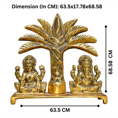 Golden Metal Laxmi Ganesh With Khajur Tree Design For Home Temple || Office Temple || Gifing || Diwali Pooja ||