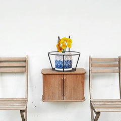 Black Hanging Flower Pot Railing Hanger Heavy Duty Durable Outdoor, Balcony, Terrace Railing Basket Black(Set Of 2)