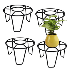 Black Metal Flower Pot/Plant Stand  For Home Garden Balcony Living Room  Decor (Black-Set Of 4)