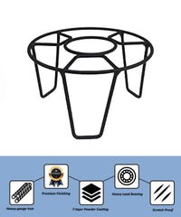 Black Metal Flower Pot/Plant Stand  For Home Garden Balcony Living Room  Decor (Black-Set Of 4)