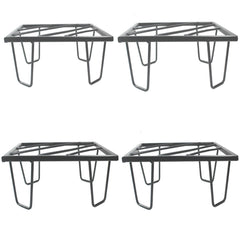 Black Heavy Metal Flower Pot/Plant Stand  For Home Garden Balcony Living Room  Decor Square Shape (Black-Set Of 4)
