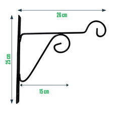 Set Of 6 Black Metal Wall Brackets For Indoor Outdoor Planters | Ideal For Hanging Hooks Holder