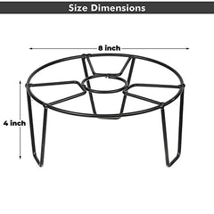 Black Metal Flower Pot/Plant Stand  For Home Garden Balcony Living Room  Decor (Black-Set Of 2)
