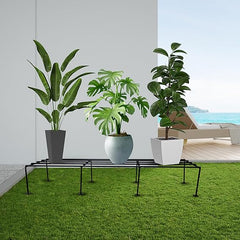 Black Heavy Metal Flower Pot/Plant Stand  For Home Garden Balcony Living Room  Decor 24 Inches (Black-Set Of 4)