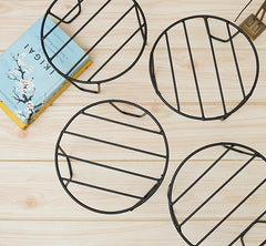 Black Metal Flower Pot/Plant Stand  For Home Garden Balcony Living Room Decor (Black-Set Of 4)