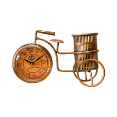 Antique Pen Holder With Clock