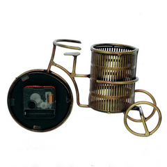 Antique Pen Holder With Clock