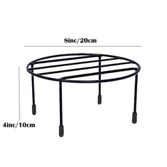 Set Of 2 Black  Anti Rust Metal Plant Stand With Bottom Rubber For Balcony Garden,  Pot Stand, Indoor & Outdoor Pot Stand (Black)