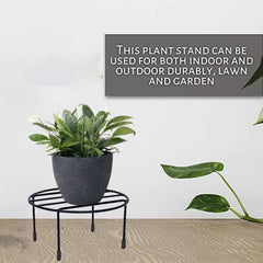 Set Of 2 Black  Anti Rust Metal Plant Stand With Bottom Rubber For Balcony Garden,  Pot Stand, Indoor & Outdoor Pot Stand (Black)