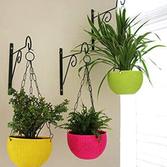 Set Of 4 Black Metal Wall Brackets For Indoor/Outdoor Planters