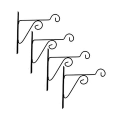 Set Of 4 Black Metal Wall Brackets For Indoor/Outdoor Planters