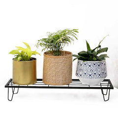 Black Heavy Metal Flower Pot/Plant Stand  For Home Garden Balcony Living Room  Decor 24 Inches (Black-)