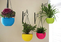 Set Of 8 Black Metal Wall Brackets For Indoor/Outdoor Planters | Ideal For Metal Hanging Hooks Holder