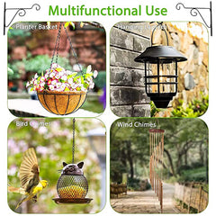 Set Of 8 Black Metal Wall Brackets For Indoor/Outdoor Planters | Ideal For Metal Hanging Hooks Holder
