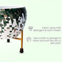 Green Decorative Pot With Stand For Indoor Plants Rust Free Metal Plant Pot