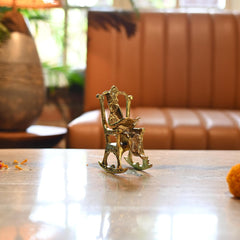 Golden Metal Ganesha Seating On Chair For Home Temple || Office Temple || Gifing || Diwali Pooja