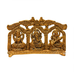 Golden Metal Double More Laxmi, Ganesh, Sraswati For Home Temple || Office Temple || Gifing