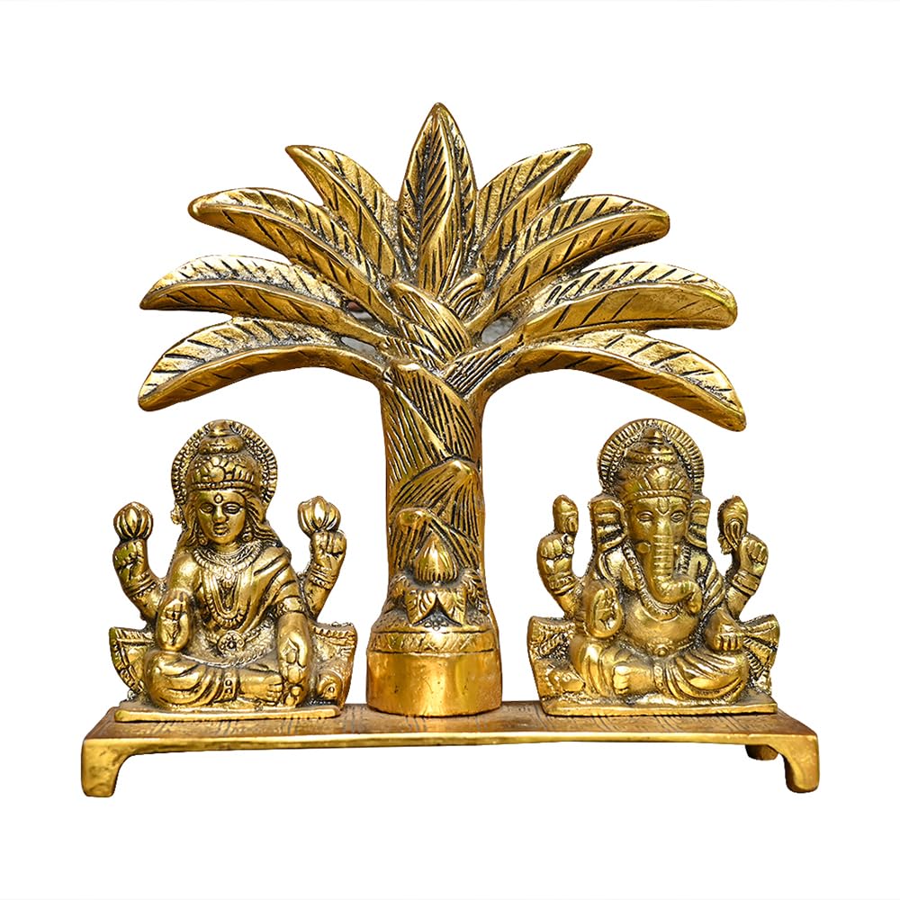 Golden Metal Laxmi Ganesh With Khajur Tree Design For Home Temple || Office Temple || Gifing || Diwali Pooja ||