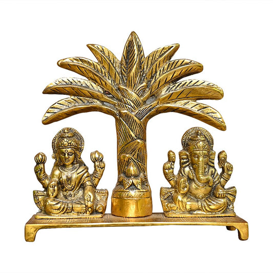 Golden Metal Laxmi Ganesh With Khajur Tree Design For Home Temple || Office Temple || Gifing || Diwali Pooja ||