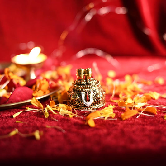 Golden Polyresin Hanuman Charan Paduka Idol For Home Temple Decoration