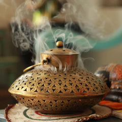 Golden Metal Iron Degchi/Incense Holder Style For Home And Pooja Room Decor For Diwali Gifts | Home Decoration | House Warming Gifts