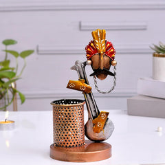 Metal Antique Guitar Pen Holder