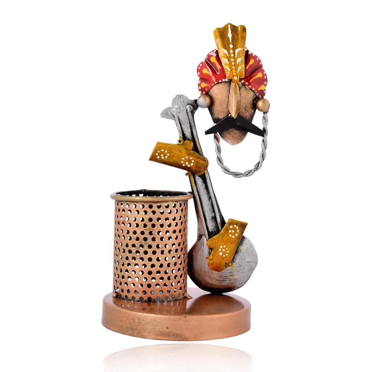 Metal Antique Guitar Pen Holder