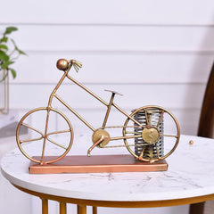 Gold Metal Antique Golden Cycle Pen Holders/Pen Stand For Office Desk//Study Table//Gifting