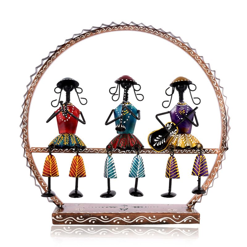 Metal Round Doll Musician For Table Top Decor Decorative Showpiece For Home