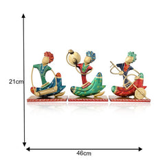 Golden Metal Nagpuri Musician For Table Top Decor Decorative Showpiece