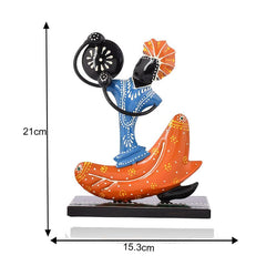 Black Metal Nagpuri Musician For Table Top Decor Decorative Showpiece For Home|Office|Gift Item