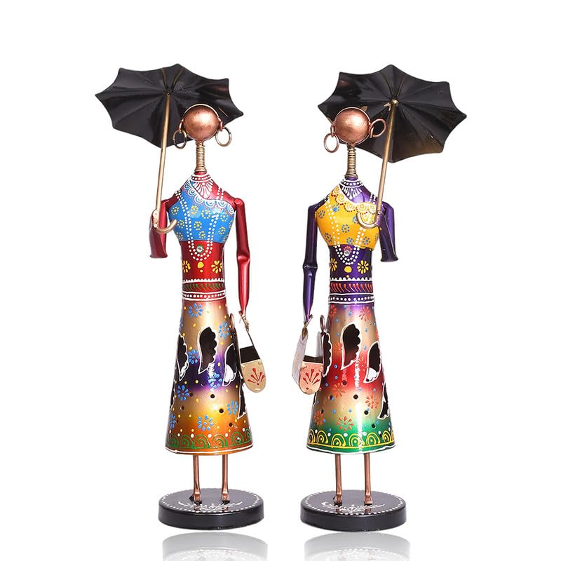 Metal Umbrella Dolls For Table Top Decor Decorative Showpiece For Home|Office|Gift Item