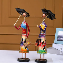 Metal Umbrella Dolls For Table Top Decor Decorative Showpiece For Home|Office|Gift Item