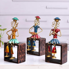Metal Stool Lady For Table Top Decor Decorative Showpiece For Home|Office|Gift Item