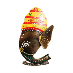 Metal Ganesh Hand Painted Tealight Candle Holder