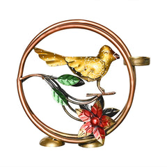 Metal Round Bird Tealight Candle Holder For Living Room Decorative Showpiece For Home Decor