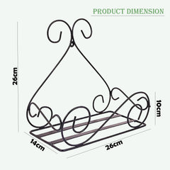 Set Of 4 Black Metal Wall Mount Stand For Indoor & Outdoor Planters | Home Decor Ideal For Garden Balcony Living Room